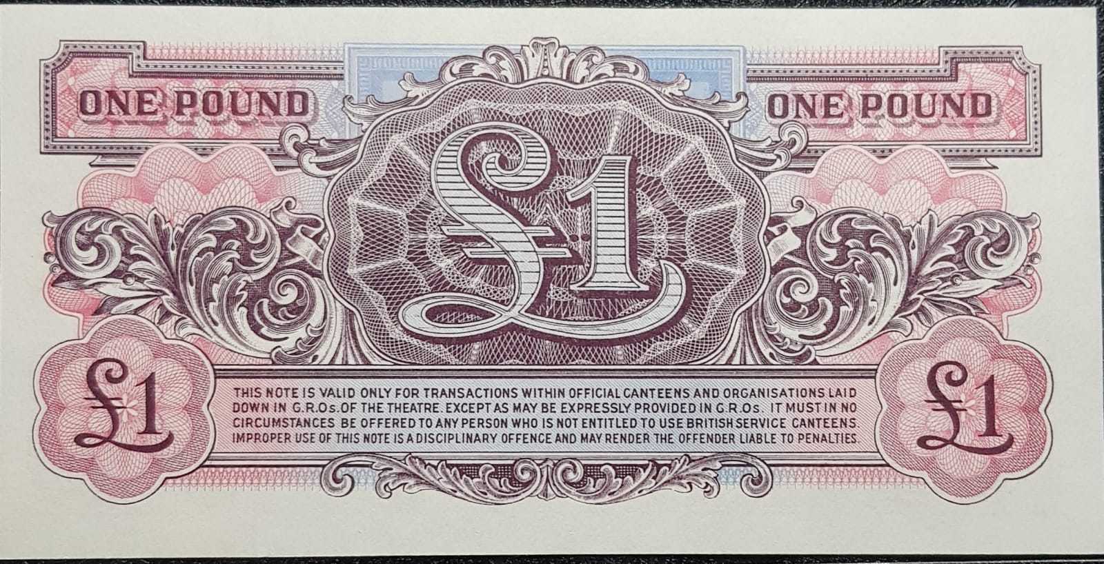 Ancient British Armed Forces 1 Pound Voucher, UNC (+free 1 B/Note) #D4746