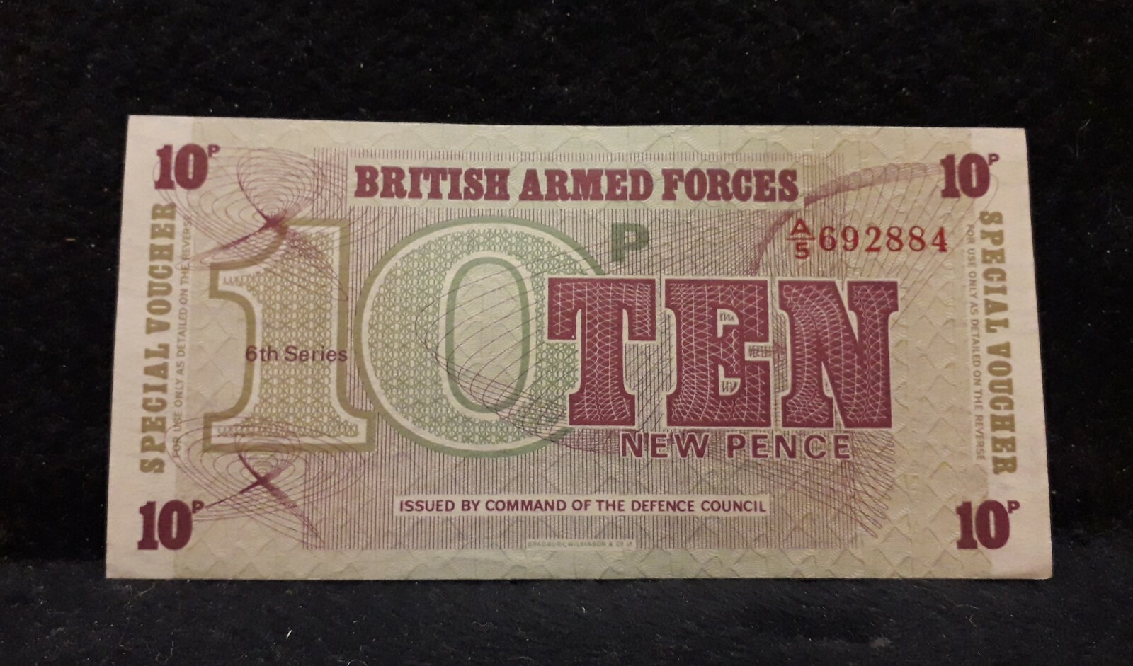 British Armed Forces (BAF) 10 pence special voucher, 6th series, UNC (GB2) /N59 British Armed Forces (BAF) 10 pence special voucher, 6th series, UNC (GB2) /N59