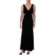 Aqua Womens Black Velvet V-Neck Illusion-Side Evening Dress Gown 2 2731 Aqua Womens Black Velvet V-Neck Illusion-Side Evening Dress Gown 2 2731