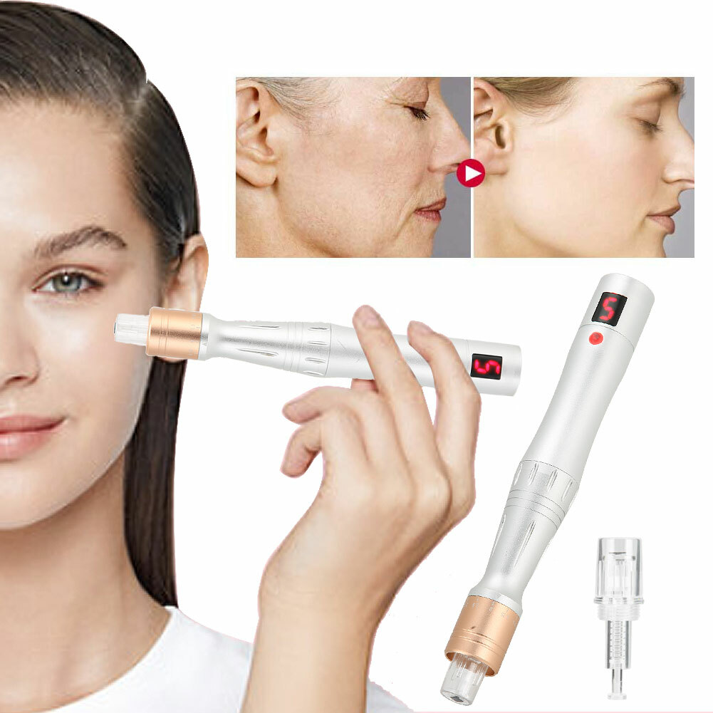 Auto Electric Derma Pen Micro Needle Stamp Skin Anti Aging Facial Beauty Therapy Auto Electric Derma Pen Micro Needle Stamp Skin Anti Aging Facial Beauty Therapy