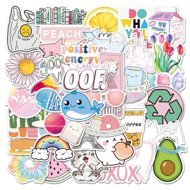 50Pcs Cartoon Stickers Waterproof Laptop Skateboard Luggage Guitar StickejiB Vb 50Pcs Cartoon Stickers Waterproof Laptop Skateboard Luggage Guitar StickejiB Vb