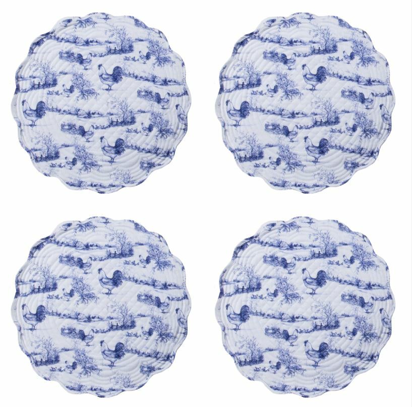 Blue Rooster Quilted Kitchen Dining Table Placements Set of 4 Blue Rooster Quilted Kitchen Dining Table Placements Set of 4