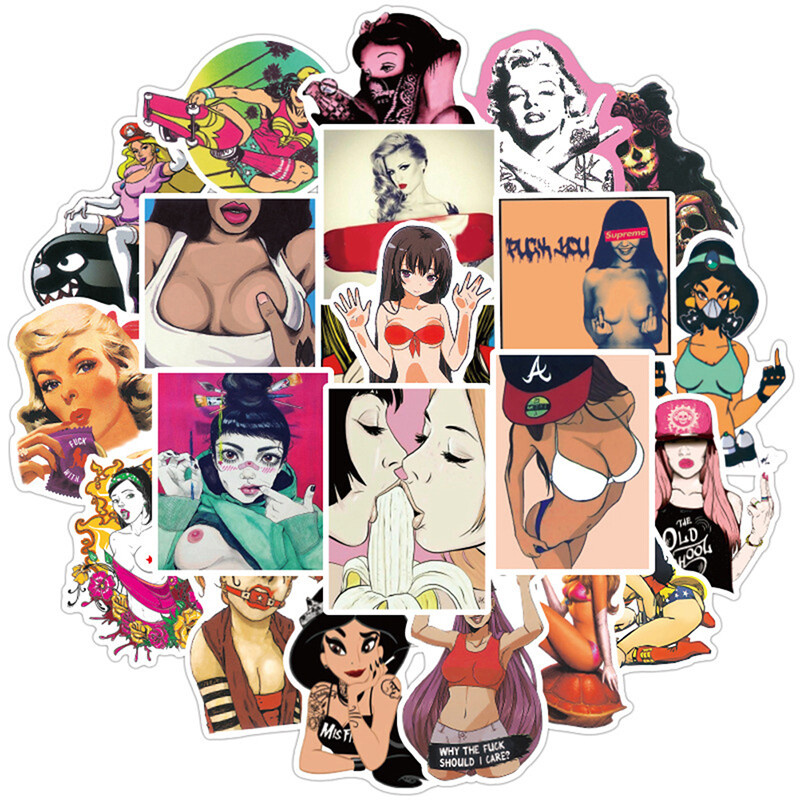 50pcs Waterproof PVC Tease Vulgar Sexy Beauty Girls Graffiti Stickers Kids T Y1 50pcs Waterproof PVC Tease Vulgar Sexy Beauty Girls Graffiti Stickers Kids T Y1