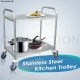 Stainless Steel Kitchen Dining Service Food Utility Trolley Cart 2 Tier Stainless Steel Kitchen Dining Service Food Utility Trolley Cart 2 Tier