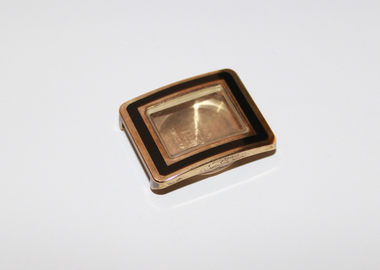 Genuine Vintage Gucci Black Enamel Sterling Silver & Gilt Vermeil Watch Case Genuine Vintage Gucci Black Enamel Sterling Silver & Gilt Vermeil Watch Case