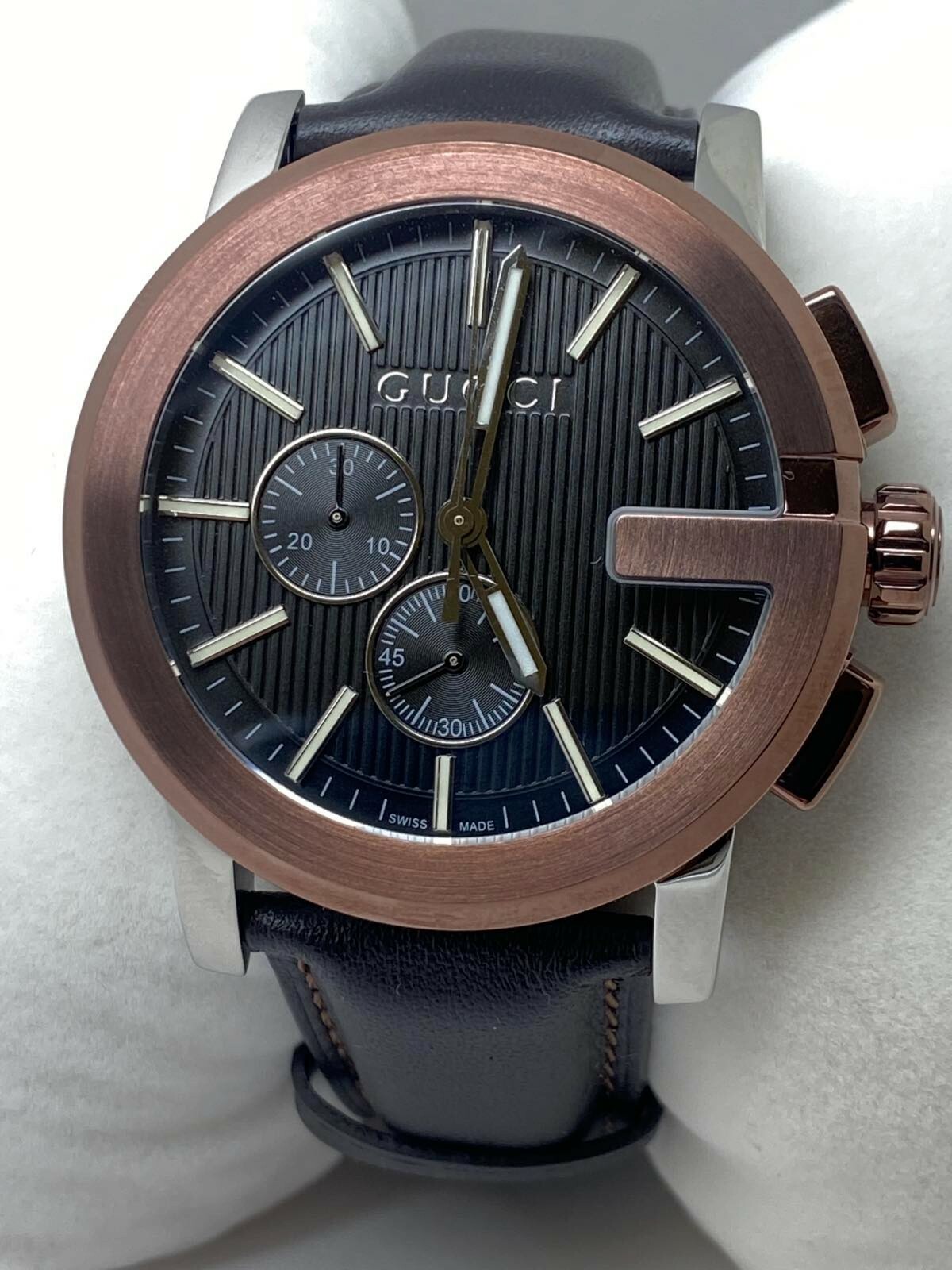 Gucci Swiss YA126579 G-Timeless Black Leather Stainless Quartz Analog Watch Gucci Swiss YA126579 G-Timeless Black Leather Stainless Quartz Analog Watch