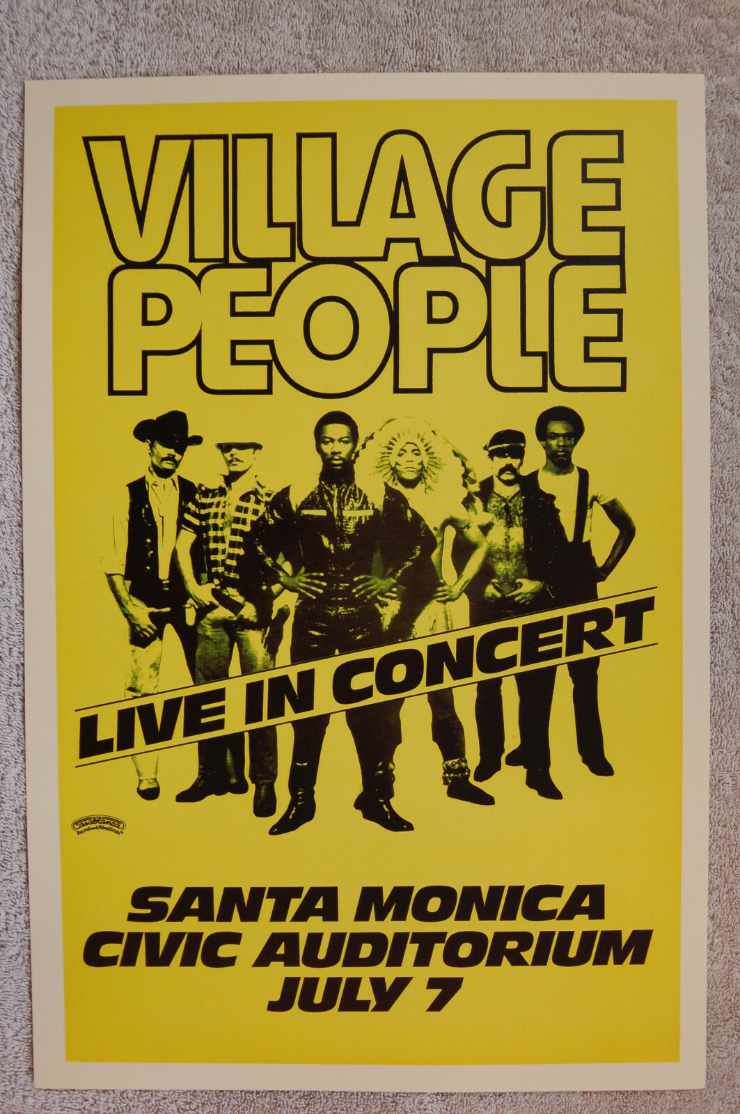 Village People Concert tour poster 1976 Santa Monica Village People Concert tour poster 1976 Santa Monica