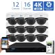 16 Channel 8MP Security Camera System (12) 4K 2.8-12mm Varifocal PoE Dome Camera 16 Channel 8MP Security Camera System (12) 4K 2.8-12mm Varifocal PoE Dome Camera