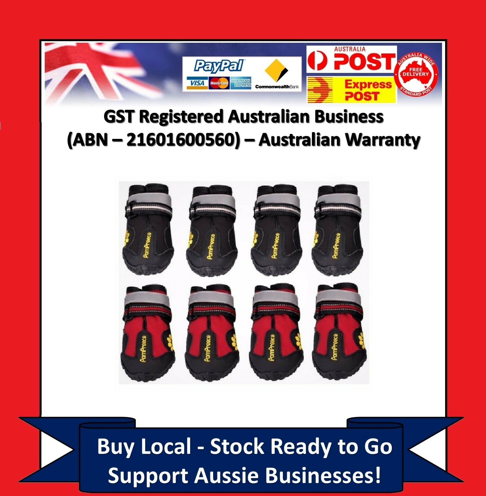 PomPreece – Dog Cat Shoes Red Black High Performance Running Boots Paws Injury C PomPreece – Dog Cat Shoes Red Black High Performance Running Boots Paws Injury C