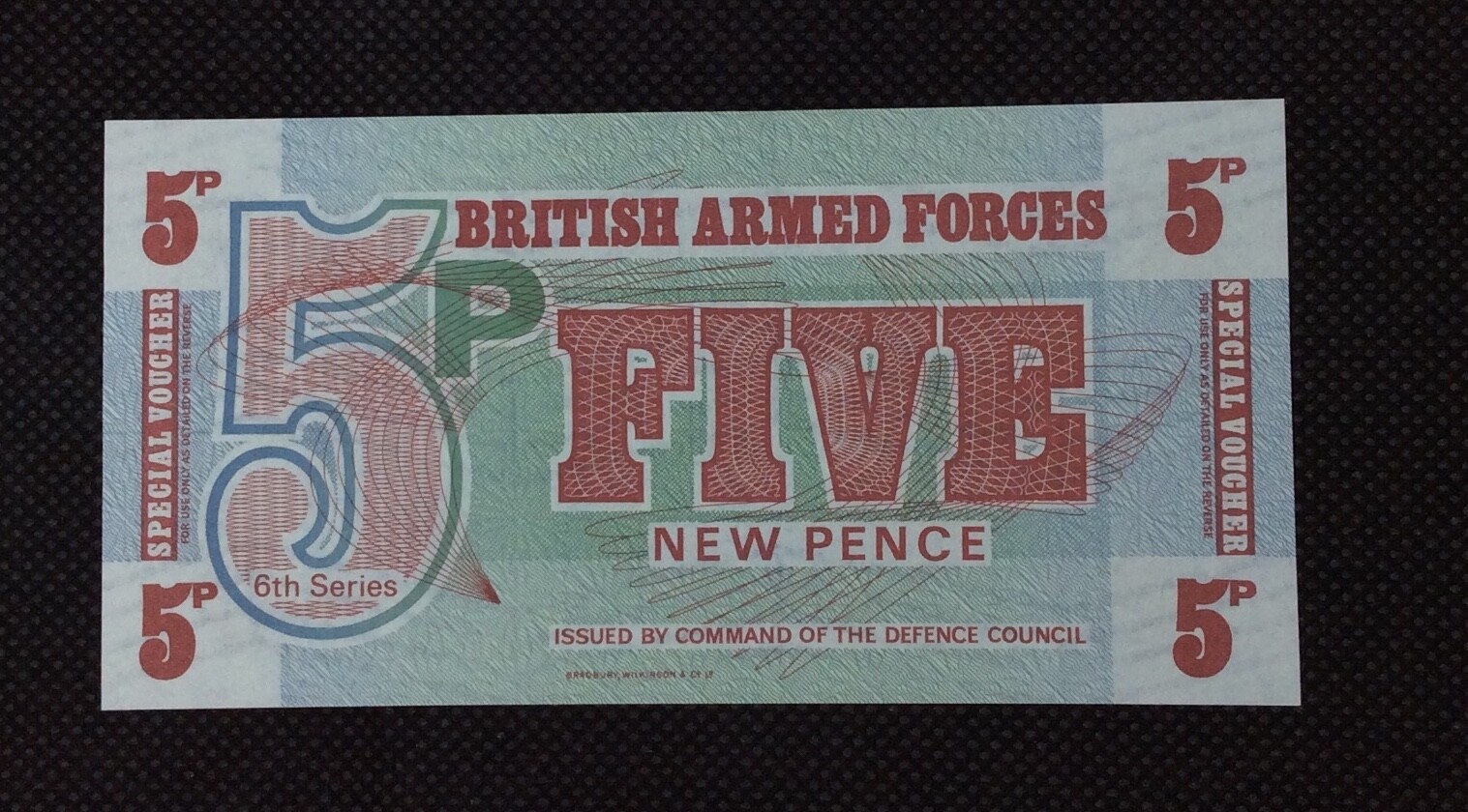 5 New Pence 1972 Great Britain Special Voucher UNC