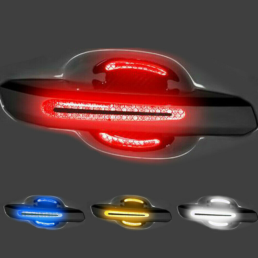 8Pcs Reflective Car Door Handle Bowl Sticker Strip Films Protective Accessories 8Pcs Reflective Car Door Handle Bowl Sticker Strip Films Protective Accessories