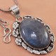 Blue Fire Labrodorite Unisex Adult Women’s Gemstone Silver Jewelry Pendant 2.25″ Blue Fire Labrodorite Unisex Adult Women’s Gemstone Silver Jewelry Pendant 2.25″