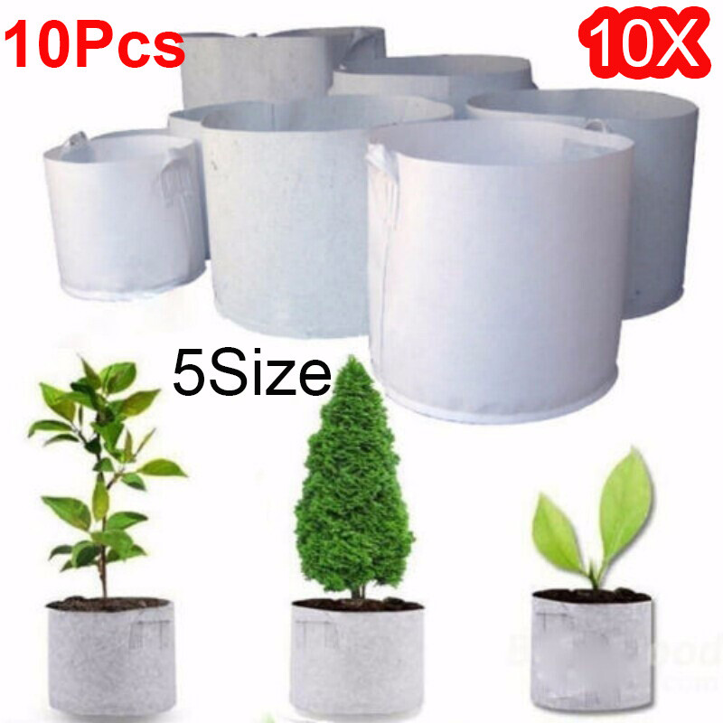 10Pcs Fabric Pots Plant Pouch Root Container Grow Bag Aeration Garden Container 10Pcs Fabric Pots Plant Pouch Root Container Grow Bag Aeration Garden Container