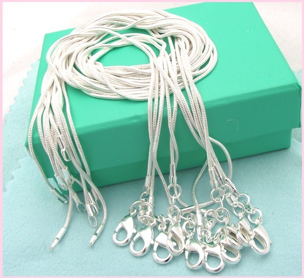10PCS wholesale 925 sterling solid silver 1MM snake chain necklace XXDC08 10PCS wholesale 925 sterling solid silver 1MM snake chain necklace XXDC08