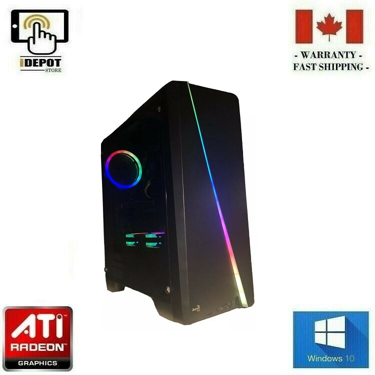 Gaming PC Desktop Computer: AMD Ryzen 5, RX-580, 16GB DDR4, 1TB SSD, WiFi, RGB Gaming PC Desktop Computer: AMD Ryzen 5, RX-580, 16GB DDR4, 1TB SSD, WiFi, RGB