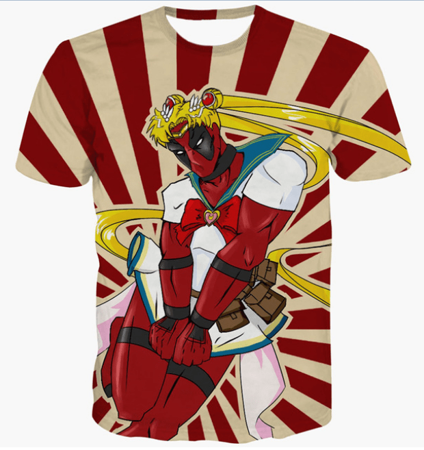 New Fashion Womens/Mens Sailor Moon Deadpool Funny 3D Print T-Shirt HJT165 New Fashion Womens/Mens Sailor Moon Deadpool Funny 3D Print T-Shirt HJT165