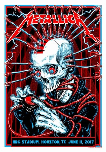 METALLICA – 2017 HOUSTON TEXAS TOUR POSTER – HIGH GLOSS PHOTO PRINT