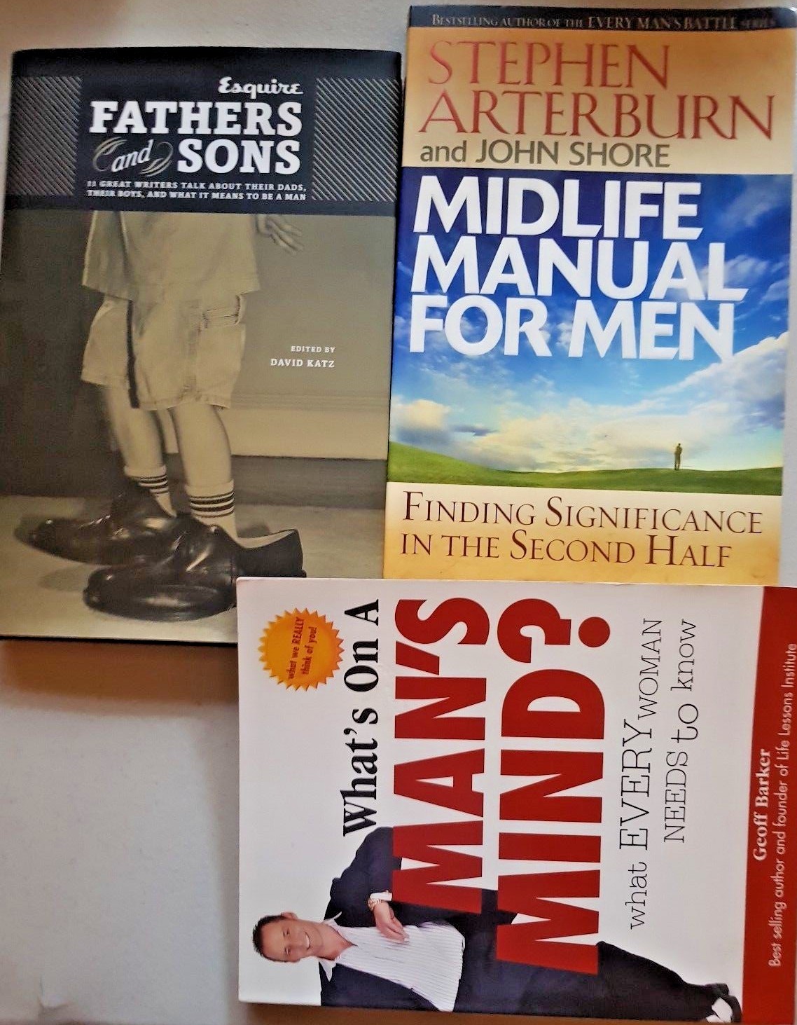 Mens Health, 3 Books, Midlife Manual For Men, Father’s And Sons, What’s On…VG Mens Health, 3 Books, Midlife Manual For Men, Father’s And Sons, What’s On…VG