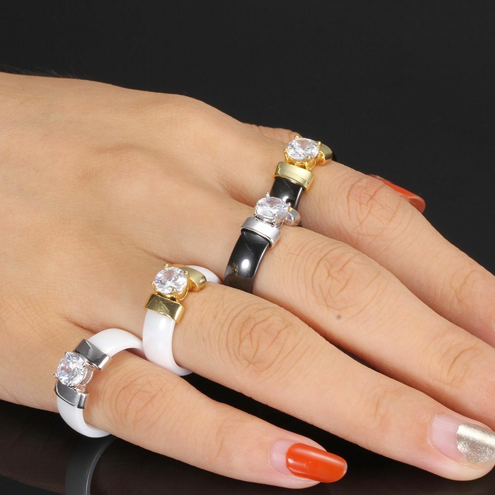 Women Cubic Zirconia Ring Girls Engagement Wedding Rings Stainless Steel Jewelry Women Cubic Zirconia Ring Girls Engagement Wedding Rings Stainless Steel Jewelry