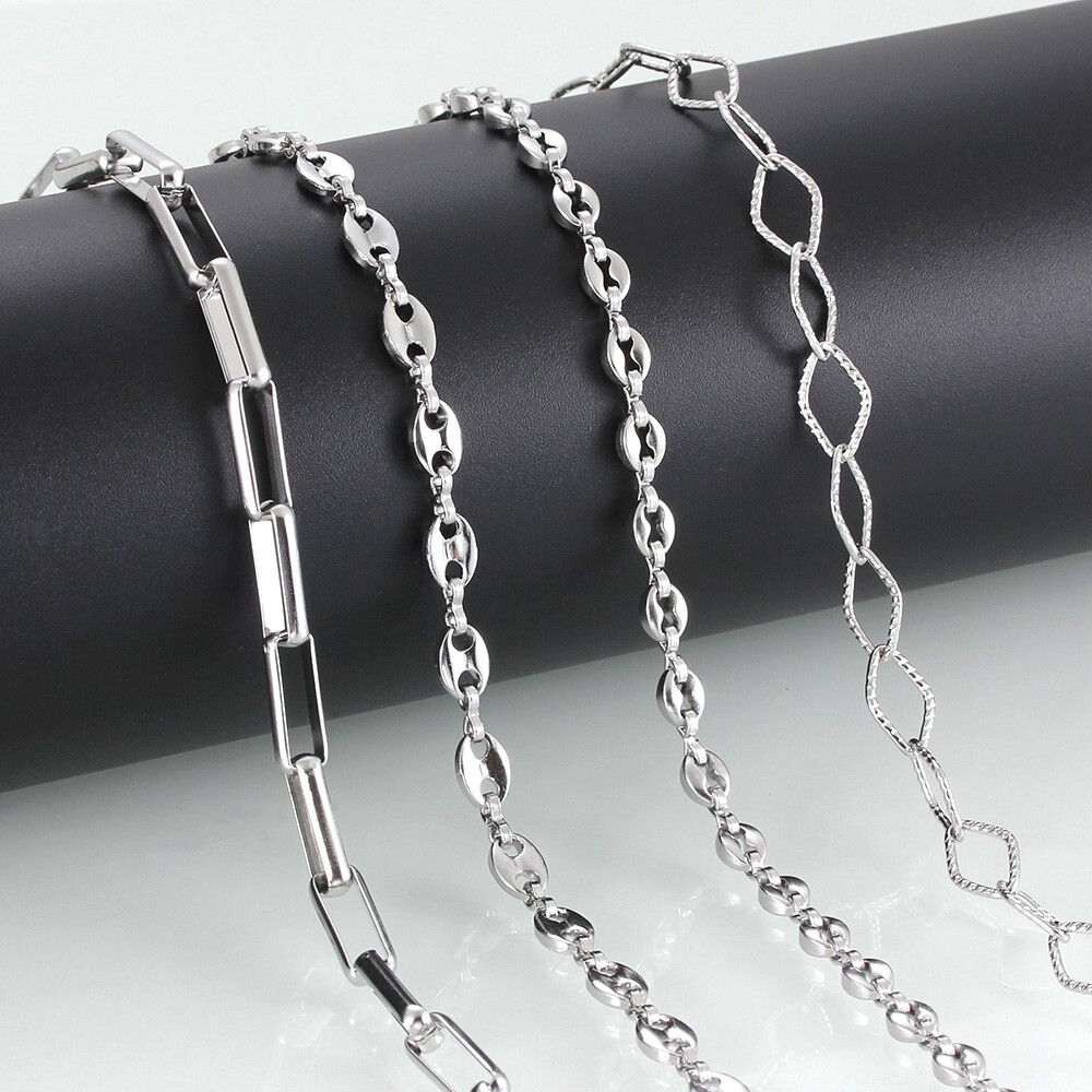 17-30 inch Stainless Steel Silver Women Men long Chain Necklace Fashion Jewelry 17-30 inch Stainless Steel Silver Women Men long Chain Necklace Fashion Jewelry