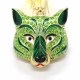 Hot Green Enamel Wolf Head Animal Crystal Jewelry Fashion Pendant Women Necklace Hot Green Enamel Wolf Head Animal Crystal Jewelry Fashion Pendant Women Necklace