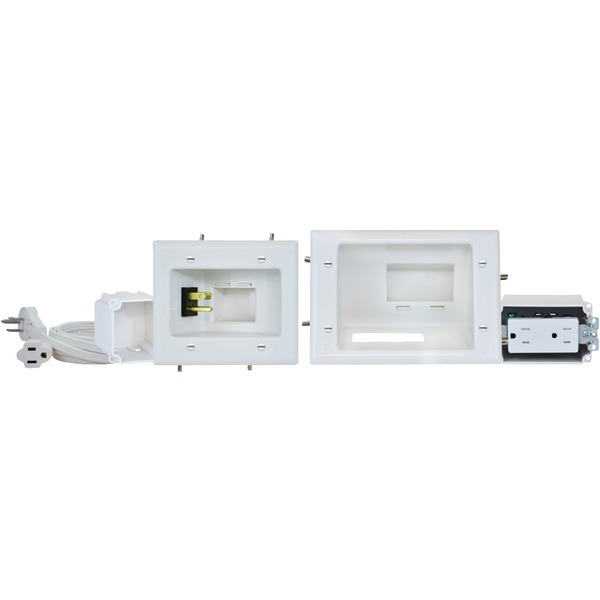 DATACOMM ELECTRONICS 45-0024-WH Recessed Pro-Power Kit with Straight Blade Inlet DATACOMM ELECTRONICS 45-0024-WH Recessed Pro-Power Kit with Straight Blade Inlet