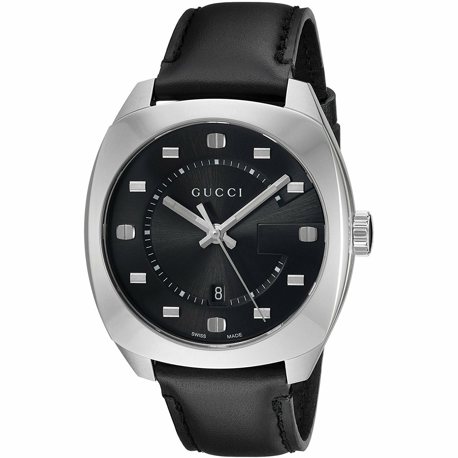 Gucci YA142307 GG2570 40MM Men’s Black Leather Watch Gucci YA142307 GG2570 40MM Men’s Black Leather Watch