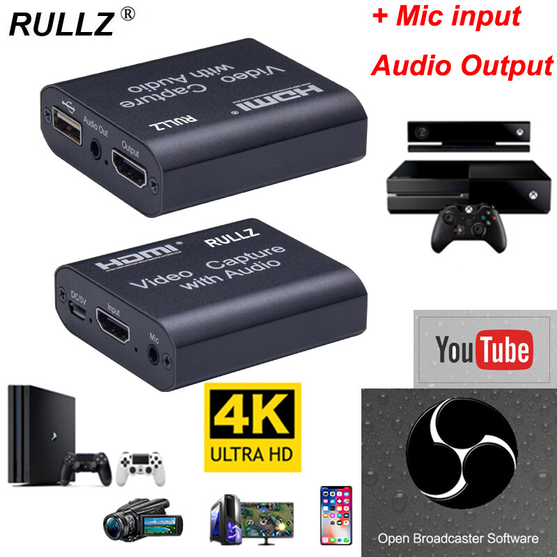 USB 2.0 Mic in HDMI Loop Audio Video Capture Card Record Grabber Live Streaming USB 2.0 Mic in HDMI Loop Audio Video Capture Card Record Grabber Live Streaming