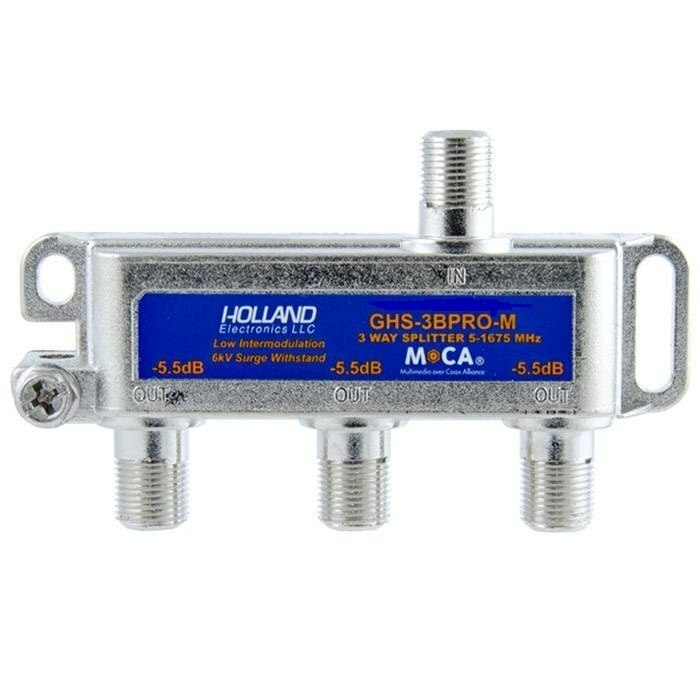 GHS-3BPRO-M CATV MoCA Rated 3-Way Balanced Splitter – Holland Electronics – NEW GHS-3BPRO-M CATV MoCA Rated 3-Way Balanced Splitter – Holland Electronics – NEW