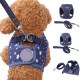 Star Flower Dog Denim Harness Walking Vest Leash Lead Collar Set Pet Supplies Star Flower Dog Denim Harness Walking Vest Leash Lead Collar Set Pet Supplies
