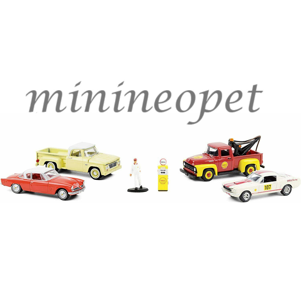 GREENLIGHT 58055 MULTI CAR DIORAMAS SHELL OIL SERVICE CENTER 1/64 6 PIECES SET GREENLIGHT 58055 MULTI CAR DIORAMAS SHELL OIL SERVICE CENTER 1/64 6 PIECES SET
