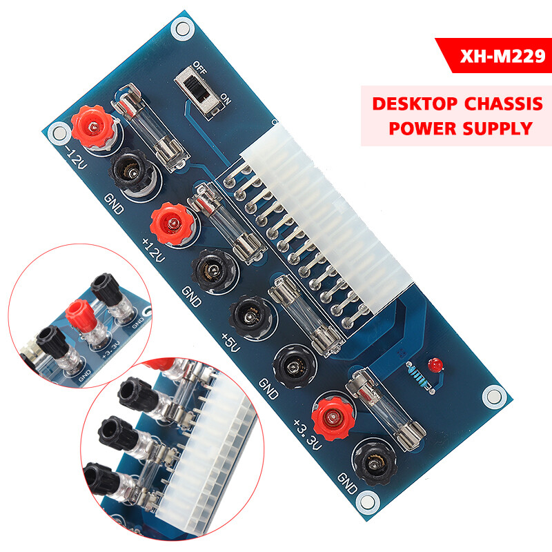 XH-M229 Desktop PC Power ATX Transfer Board Power Supply Test Module 24 Pin New XH-M229 Desktop PC Power ATX Transfer Board Power Supply Test Module 24 Pin New