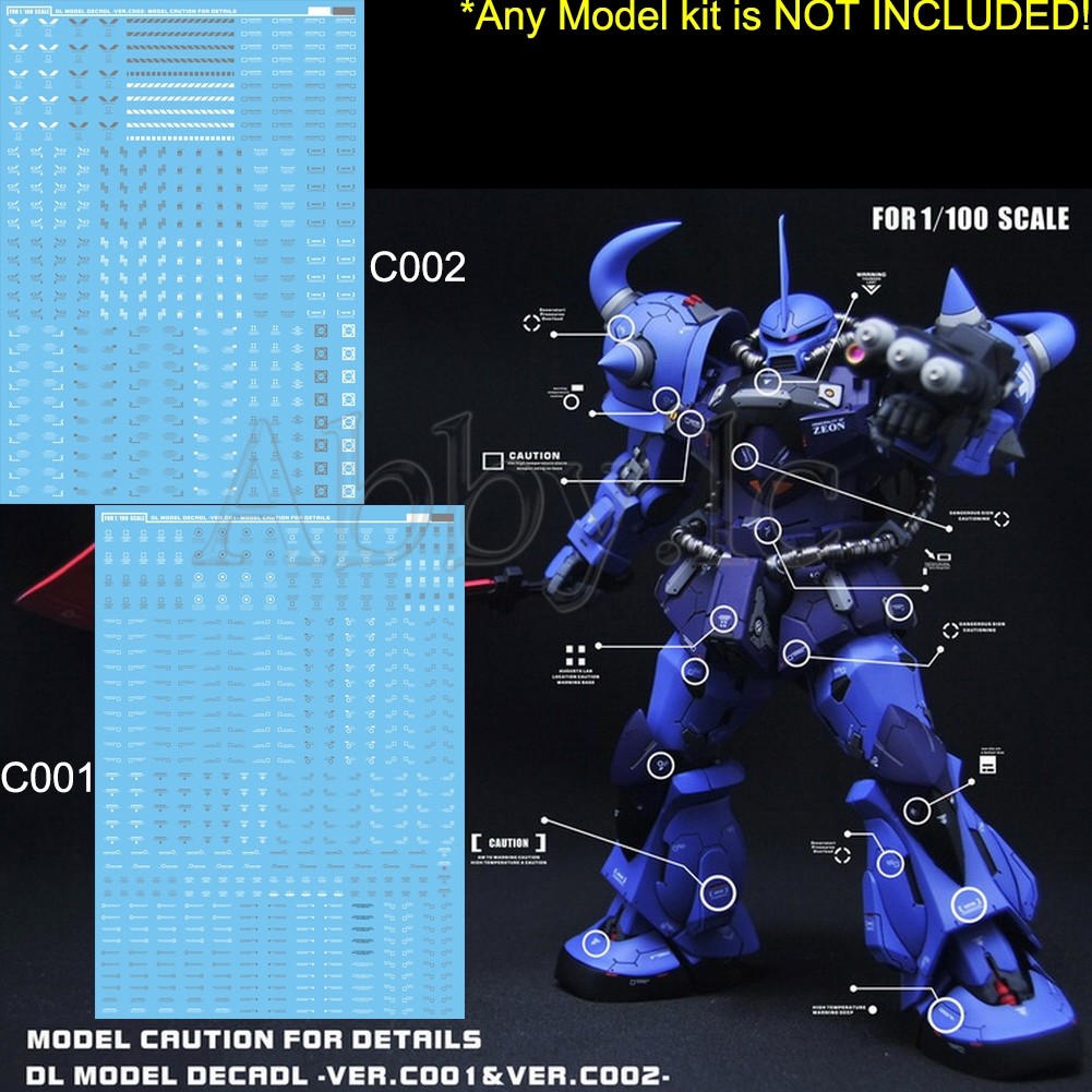 DL Caution Details up Water Decal Stickers for Bandai MG 1/100 RE TV HRIM Gundam DL Caution Details up Water Decal Stickers for Bandai MG 1/100 RE TV HRIM Gundam