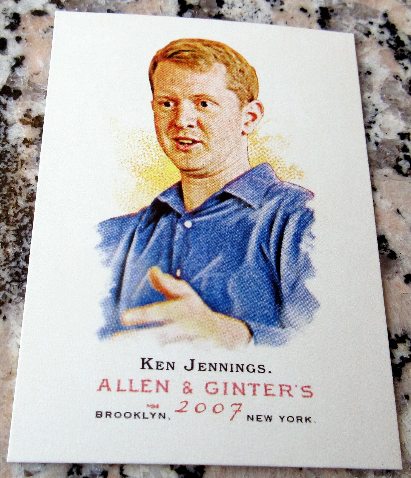 KEN JENNINGS 2007 Topps Allen & Ginter SP Jeopardy Champion Card TV Host $$$ KEN JENNINGS 2007 Topps Allen & Ginter SP Jeopardy Champion Card TV Host $$$