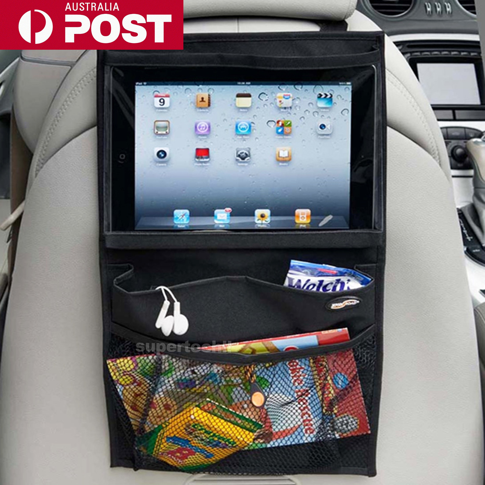 Car Seat Back Organizer Tidy Storage Travel Kid Storage iPad Galaxy Tab Holder Car Seat Back Organizer Tidy Storage Travel Kid Storage iPad Galaxy Tab Holder