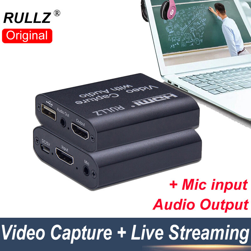 HDMI to USB Mic in Audio Video Capture Card for PS4 Switch Record Live Streaming HDMI to USB Mic in Audio Video Capture Card for PS4 Switch Record Live Streaming