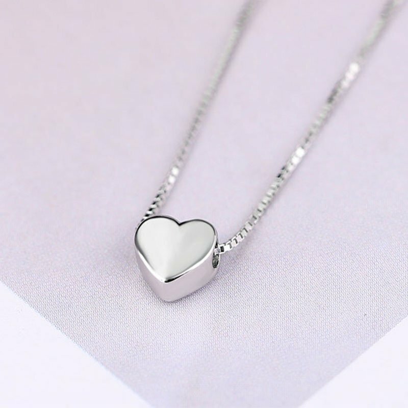 Fashion 925 Silver Lucky Beads Pendant Necklaces Box Chain Choker Women Jewelry Fashion 925 Silver Lucky Beads Pendant Necklaces Box Chain Choker Women Jewelry
