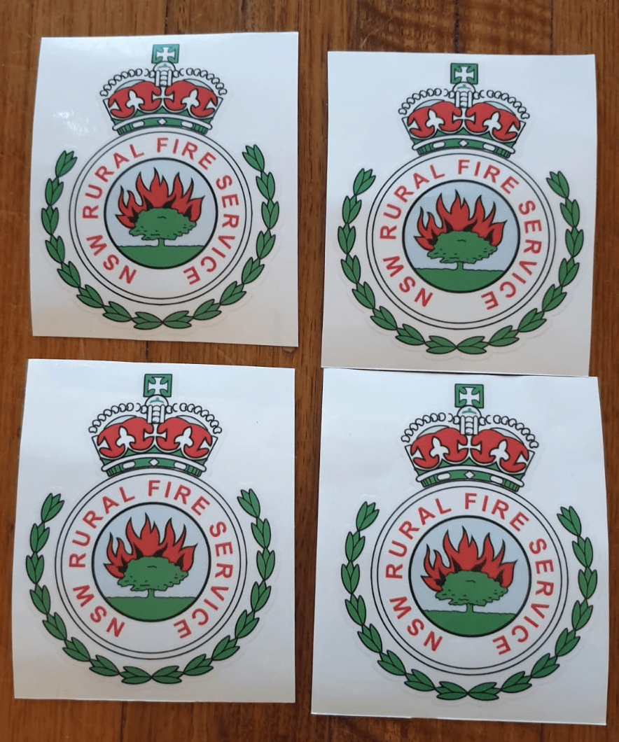 4 x NEW SOUTH WALES RURAL FIRE SERVICE Sticker Helmet Stickers Australian NSWRFS 4 x NEW SOUTH WALES RURAL FIRE SERVICE Sticker Helmet Stickers Australian NSWRFS