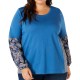 Style & Co. Womens Triple Print Pullover Blouse, Blue, 1X Style & Co. Womens Triple Print Pullover Blouse, Blue, 1X