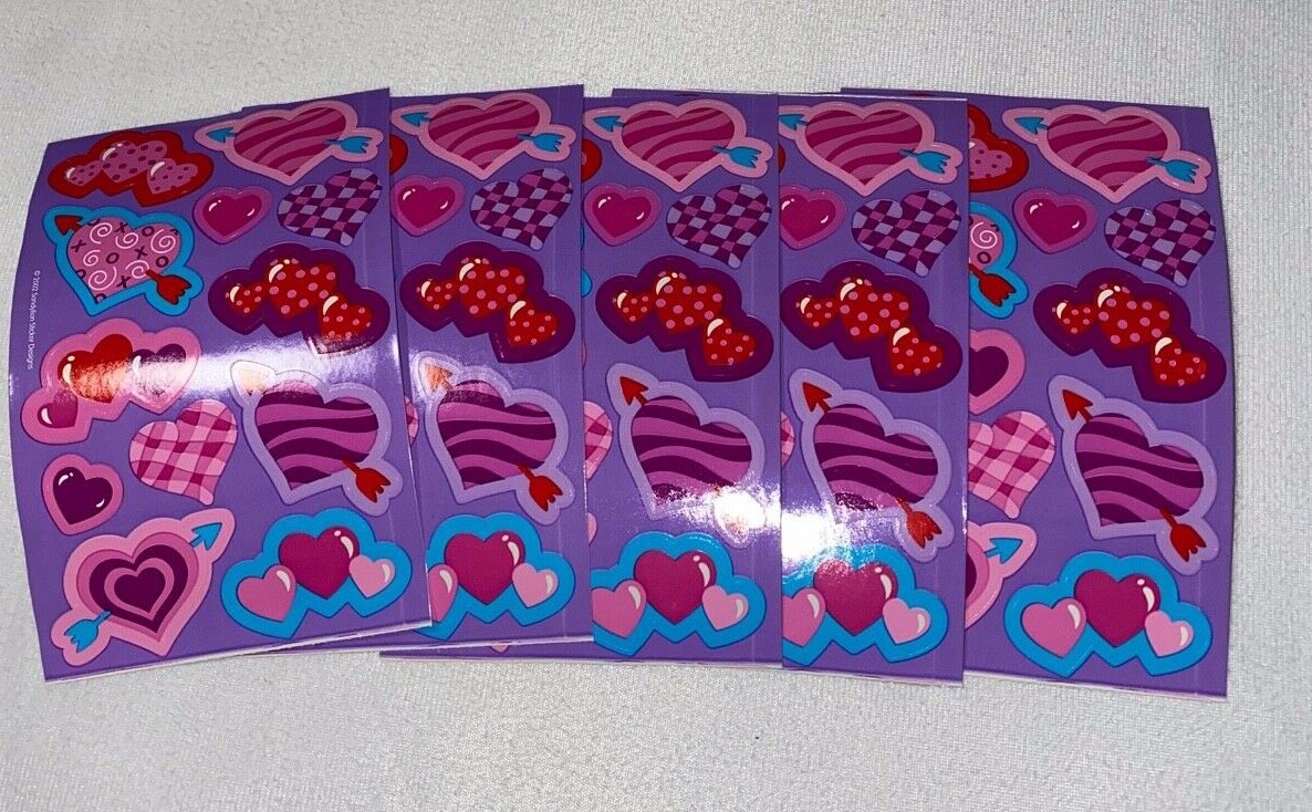 Sandylion Hearts Stickers lot of 5 SHEETS size 4″ X 6″ Sandylion Hearts Stickers lot of 5 SHEETS size 4″ X 6″