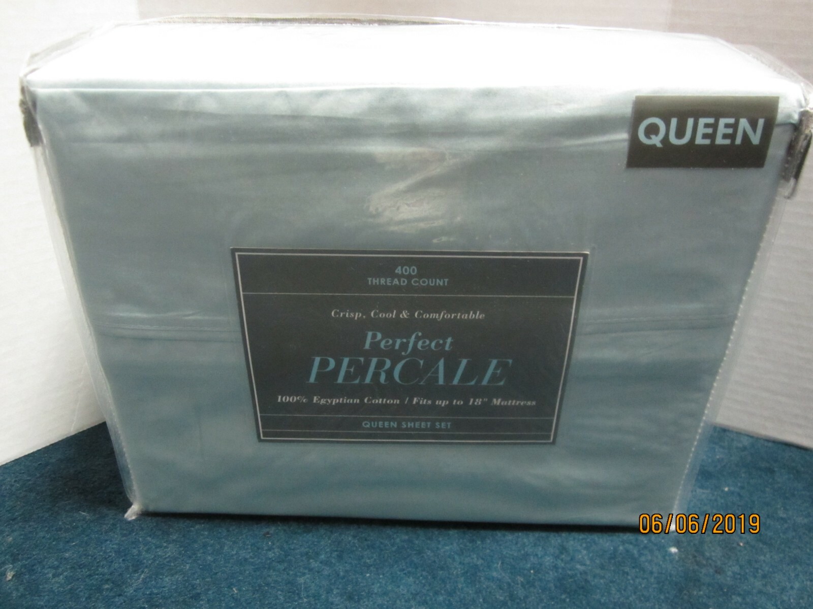 Bed Bath & Beyond 400 Thread Count Blue Percale Sheet Set Size Queen Bed Bath & Beyond 400 Thread Count Blue Percale Sheet Set Size Queen