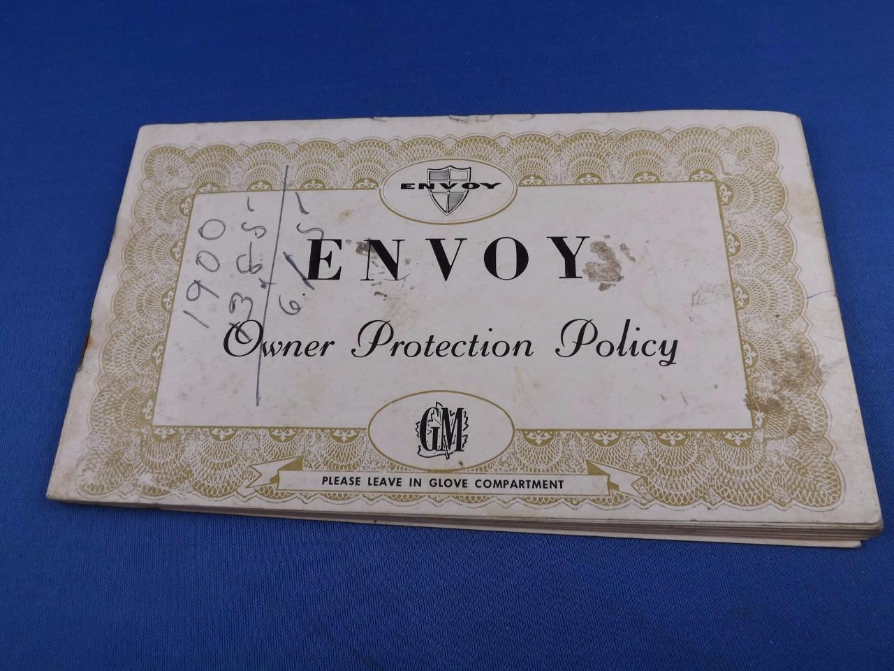 BUICK ENVOY CAR OWNER PROTECTION POLICY MAINTENANCE REQUIREMENTS VOUCHERS 1960 BUICK ENVOY CAR OWNER PROTECTION POLICY MAINTENANCE REQUIREMENTS VOUCHERS 1960