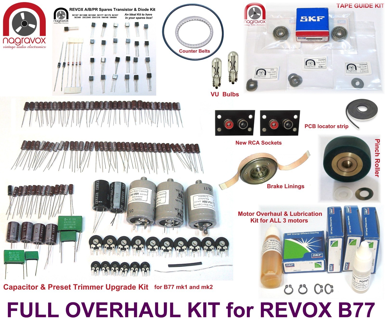 Revox B77 full overhaul kit electronics and mechanical – FULL MONTY Revox B77 full overhaul kit electronics and mechanical – FULL MONTY