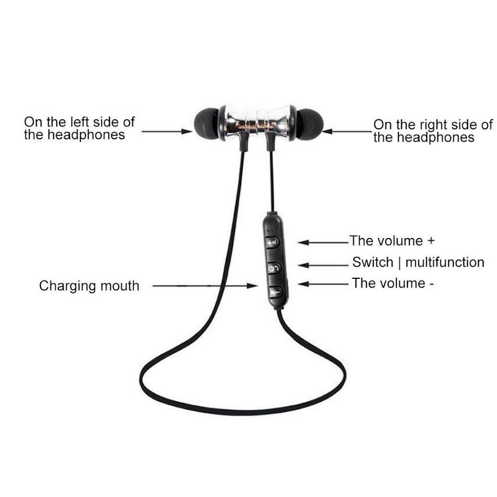 BLUETOOTH 4.2 HEADPHONES SPORT magnet stereo earphones headset mic rechargeable BLUETOOTH 4.2 HEADPHONES SPORT magnet stereo earphones headset mic rechargeable