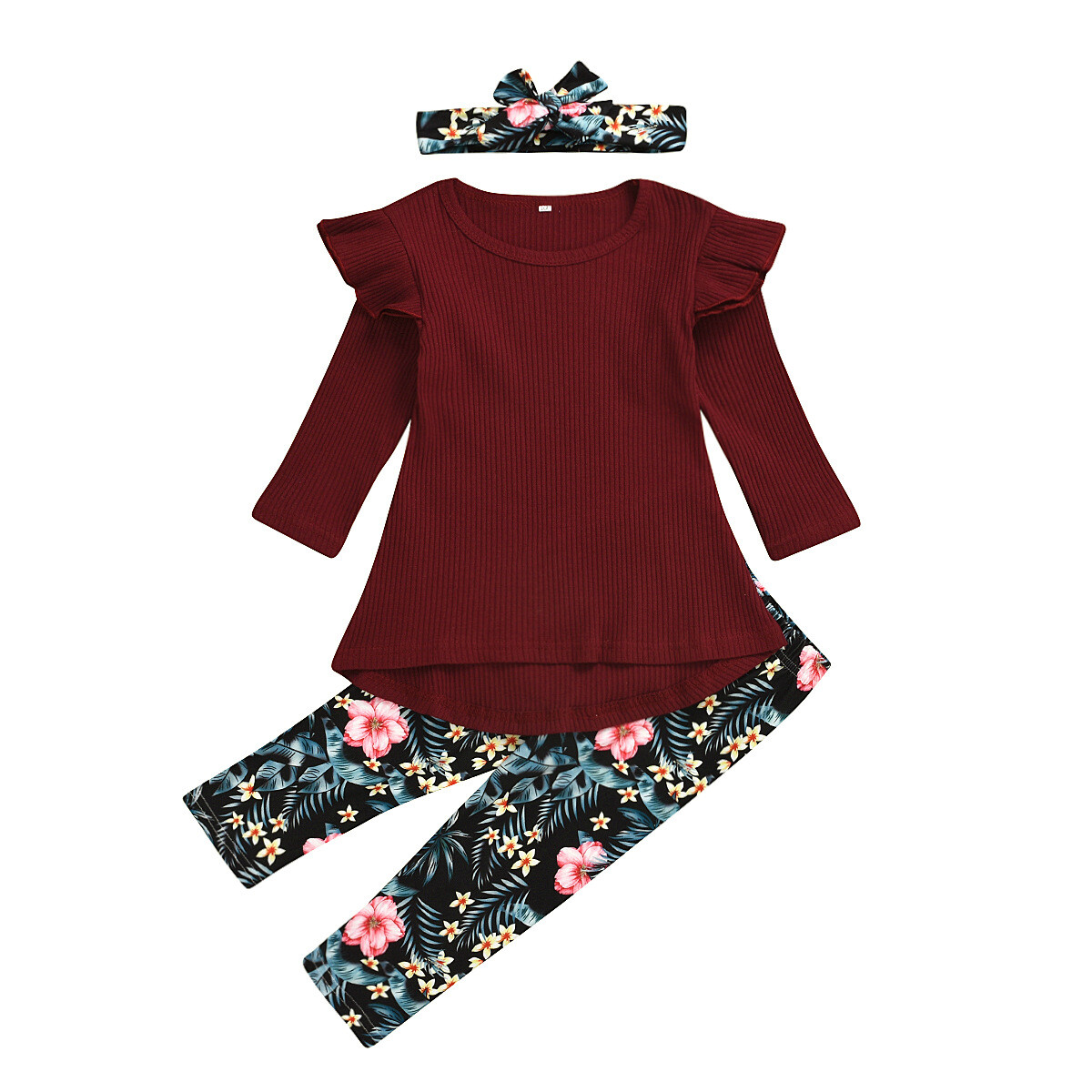 3-4T Toddler Baby Girl Outfits Tops+Floral Pants+Headband Kids 3/Pcs Clothes Set 3-4T Toddler Baby Girl Outfits Tops+Floral Pants+Headband Kids 3/Pcs Clothes Set