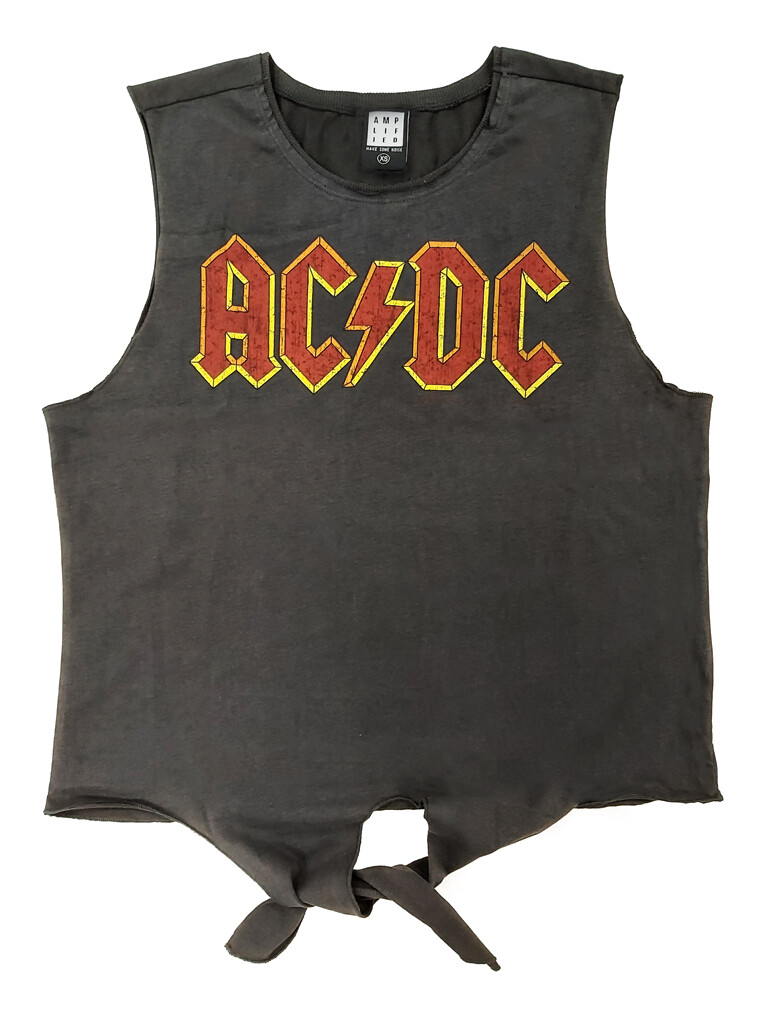 AC/DC ‘Logo’ Womens Sleeveless T-Shirt – Amplified Clothing – NEW & OFFICIAL! AC/DC ‘Logo’ Womens Sleeveless T-Shirt – Amplified Clothing – NEW & OFFICIAL!
