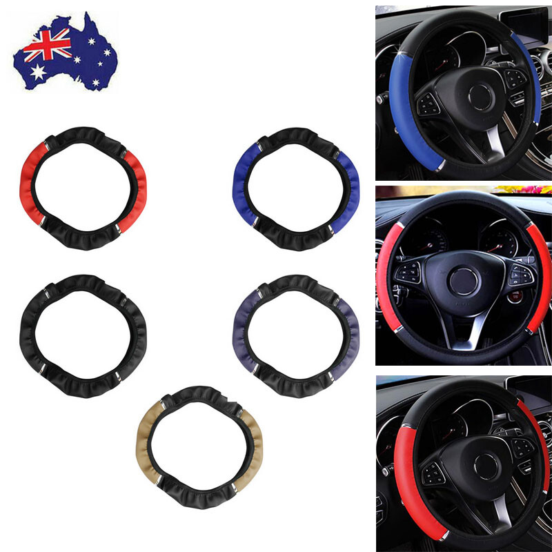 15inch/38cm PU Leather Car Steering Wheel Cover Anti-slip Protector Accessories 15inch/38cm PU Leather Car Steering Wheel Cover Anti-slip Protector Accessories