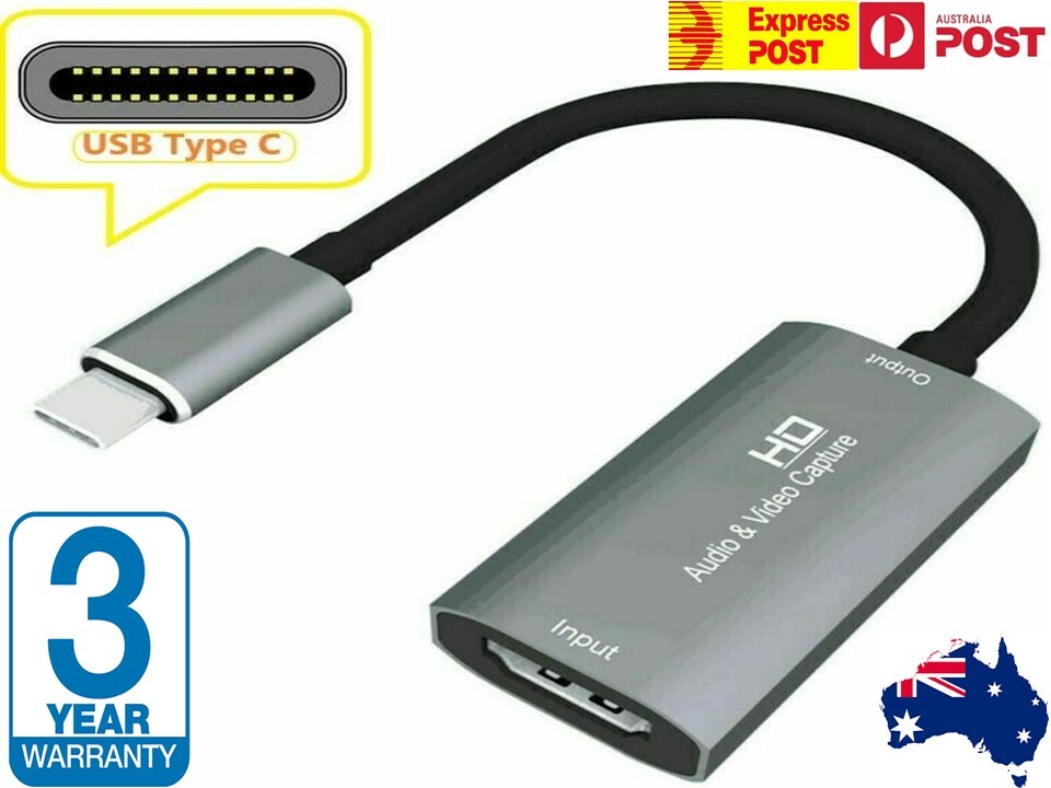 NEW Type-C HDMI Video Capture Card USB3.1 Game Video / Audio Live Streamer AUS NEW Type-C HDMI Video Capture Card USB3.1 Game Video / Audio Live Streamer AUS
