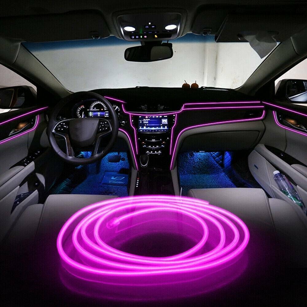 6.5FT LED Car Interior Decor Atmosphere Wire Strip Pink Light Lamps Accessories 6.5FT LED Car Interior Decor Atmosphere Wire Strip Pink Light Lamps Accessories