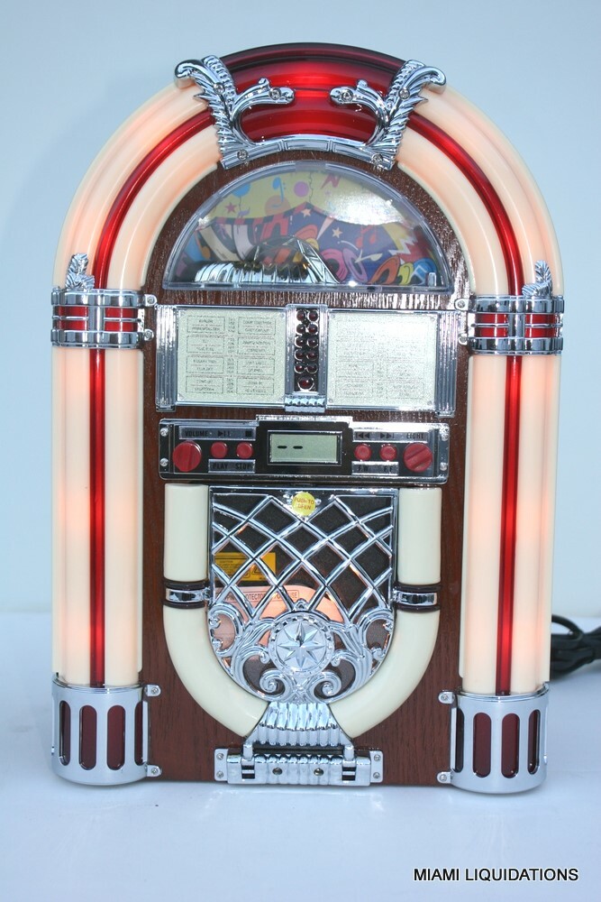 JukeBox Tabletop MP3 AM/FM Radio Retro 50’s Classic Excalibur Electronics RD66-I